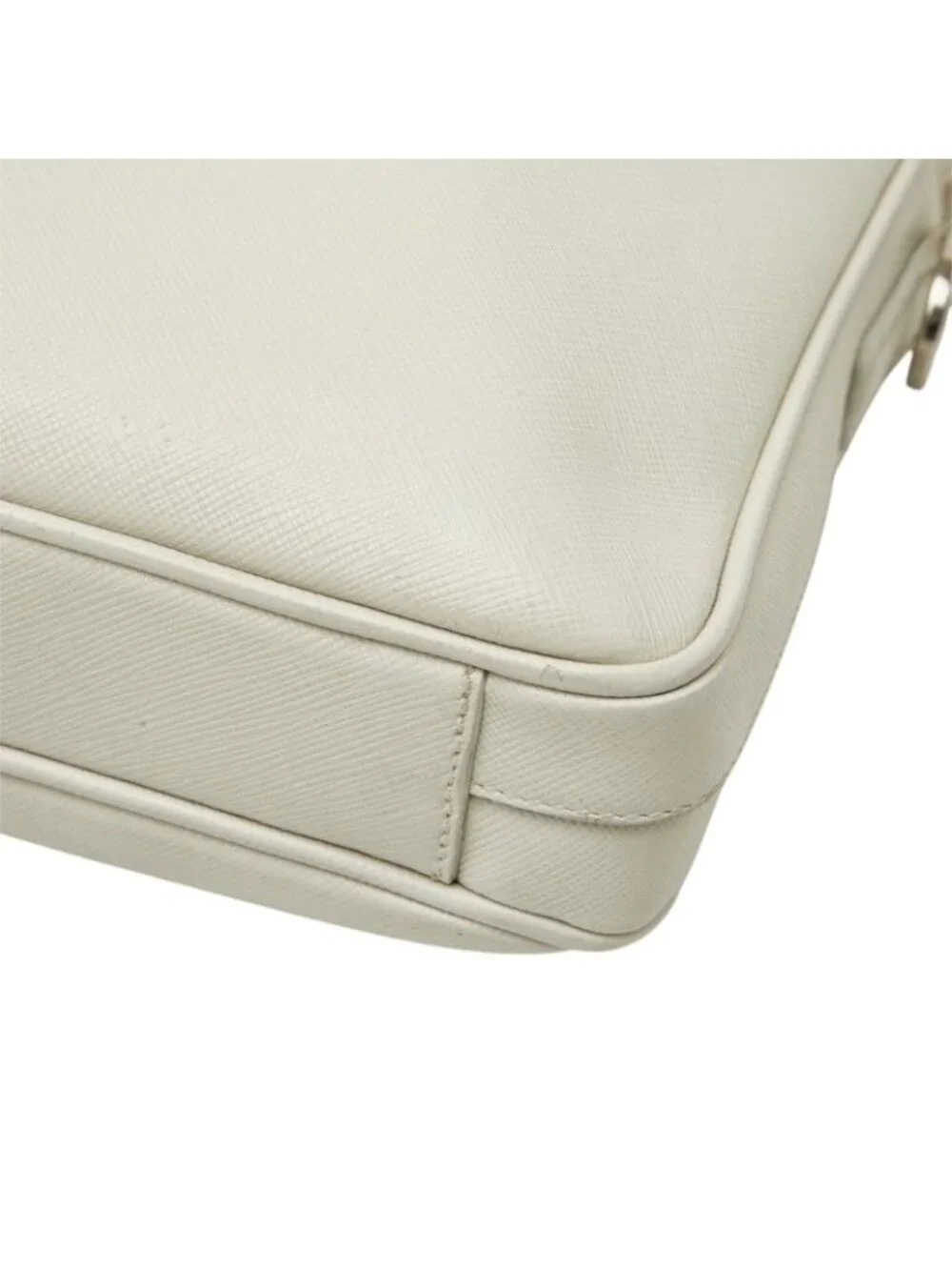 Prada Handbag Business Briefcase White Saffiano Leather